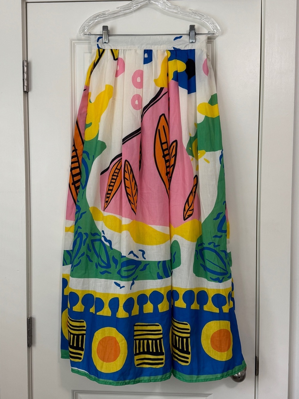 Sunday Up Small A-Line Maxi Skirt w/ Tribal Boho Festival Print